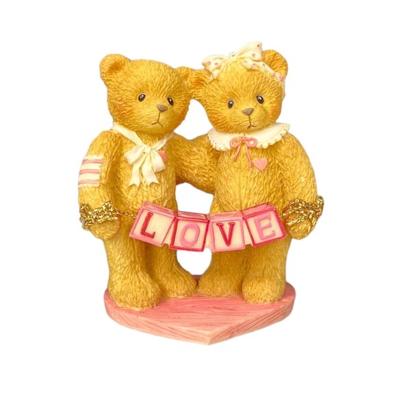 Cherished Teddies Bears Holding Love Block Letters Mini Figurine #203076 NEW - Picture 3 of 9